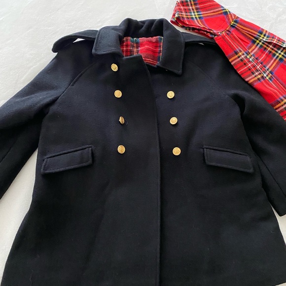Girls vintage FW Fisher black Coat and red plaid Dress size 4 - Picture 6 of 8